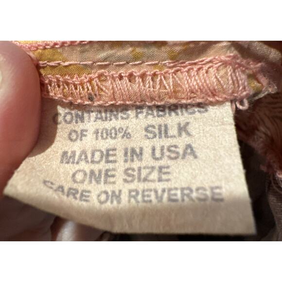 URU Mixed Print Flowy Asymmetrical Tunic Top Womens One Size Silk Boho FLAWED - Picture 10 of 16